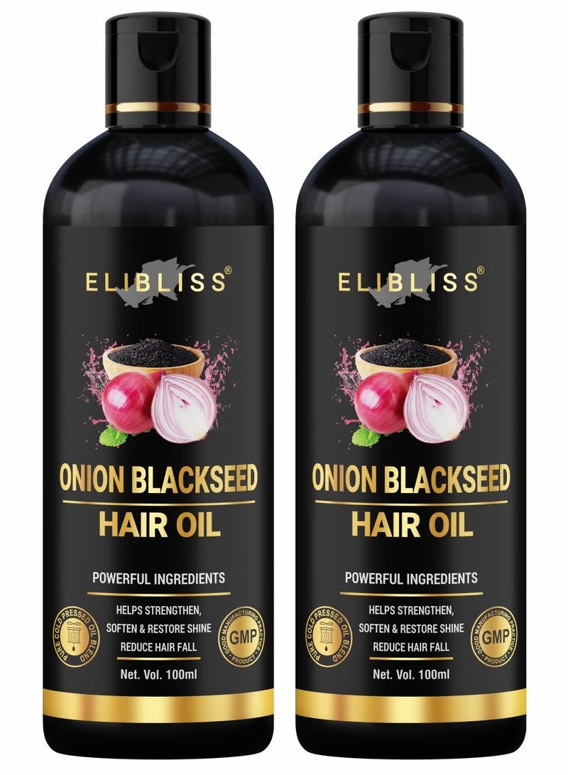 Elibliss Red Onion Black Seeds Hair Serum For Silky Smooth Hair Tames Frizzy Hair 100ML Pack Of 2 - Image 1