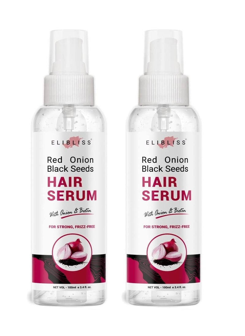 ELIBLISS Elibliss Red Onion Black Seeds Hair Serum For Silky Smooth Hair Tames Frizzy Hair 100ML Pack Of 2  - Image 1