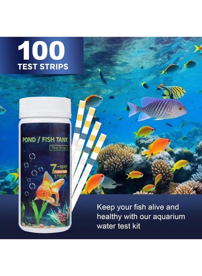 7 in 1 Aquarium Test Strips, 100 Strips Fish Tank Water Quality Test Kit for Freshwater & Saltwater, Tests pH, Carbonate, Alkalinity, Hardness, Chlorine, Nitrite, Nitrate - Image 5