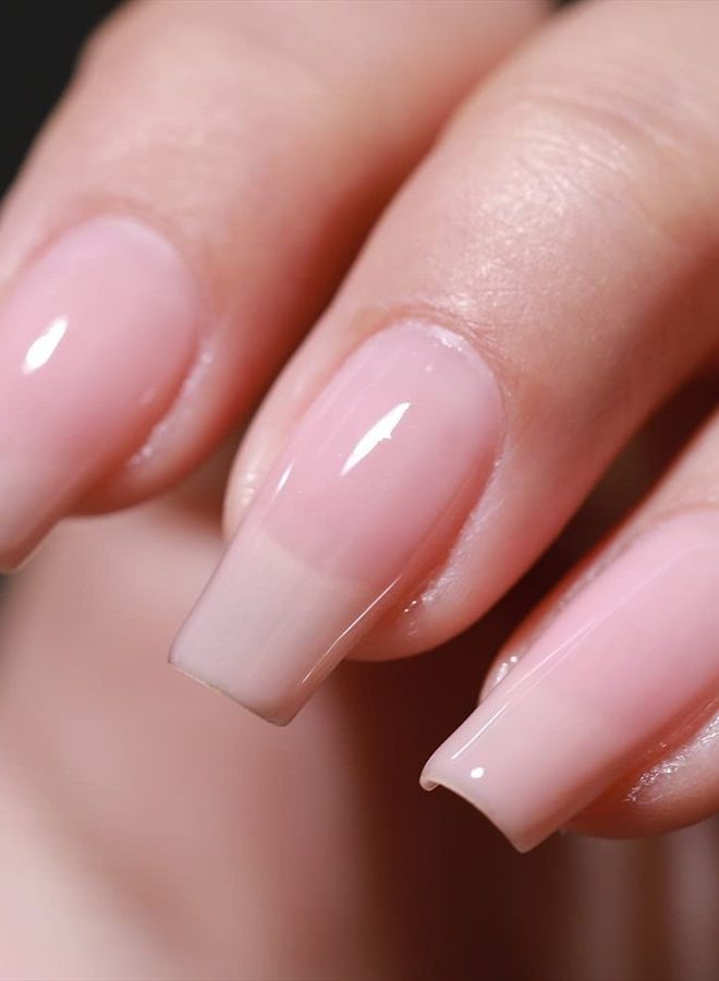 FZANEST Gel Nail Polish 15ml,Jelly Sheer Clear Natural Nude Pink Gel Polish Varnish Nail Art Manicure Soak Off LED UV(Milky Nude) - Image 1