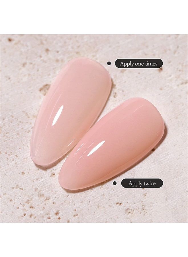 FZANEST Gel Nail Polish 15ml,Jelly Sheer Clear Natural Nude Pink Gel Polish Varnish Nail Art Manicure Soak Off LED UV(Milky Nude) - Image 2