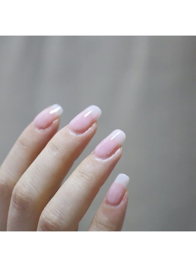 FZANEST Gel Nail Polish 15ml,Jelly Sheer Clear Natural Nude Pink Gel Polish Varnish Nail Art Manicure Soak Off LED UV(Milky Nude) - Image 4