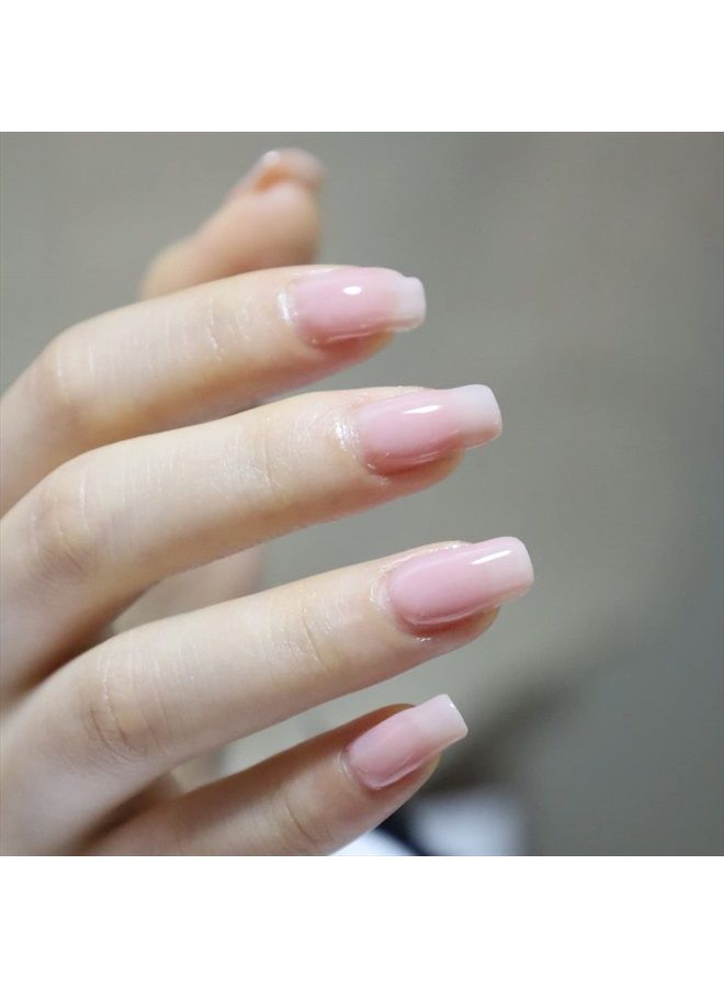 FZANEST Gel Nail Polish 15ml,Jelly Sheer Clear Natural Nude Pink Gel Polish Varnish Nail Art Manicure Soak Off LED UV(Milky Nude) - Image 3