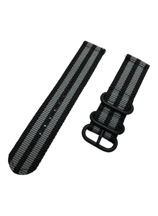 NIBEMINENT Replacement Soft Thickened Nylon Strap for Watch 18mm Black/Grey - Image 2