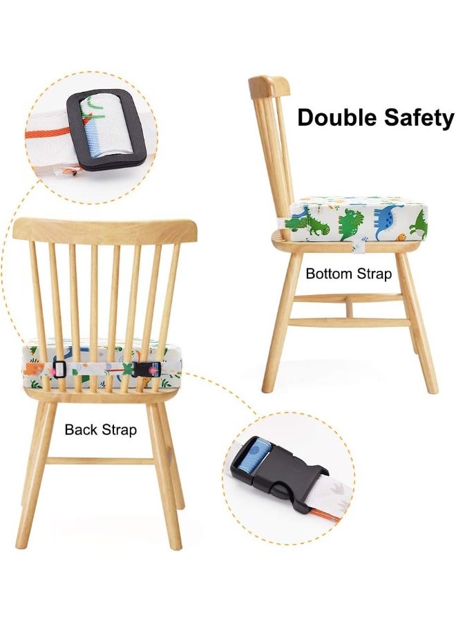 SUNMALL وسادة رفع كرسي الطعام من صنمال قابلة للحمل وقابلة للفك وقابلة للتعديل كرسي مرتفع للأطفال الرضع والأطفال الصغار والأطفال وسادة مقعد سميكة قابلة للغسل - Image 5