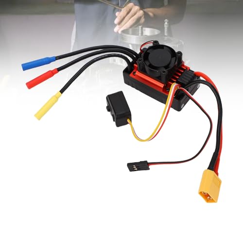 Sunisfa Brushless ESC for 1/10 RC Car Motor Electric Speed Controller 2-3S 60A with Cooling Fan - Image 3