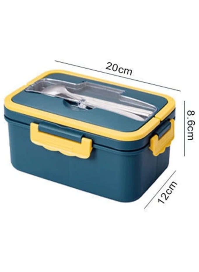 LINGWEI Bento Box, 3 Compartments 1300ml Lunch Box For Kids and Adults with Reusable Spoon and Fork, Leakproof Food Container for On the Go Meal - Image 3