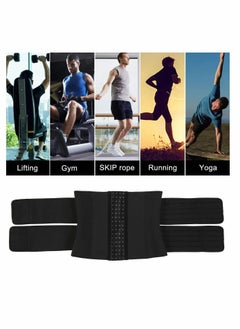 Y&D Waist Trimmer Trainer Belt Workout for Women Men, Slimming Weight Loss Fitness Fat Burner Band Back Support, Abdomen Neoprene Sports Sculpting and Improved Posture (Black) XXL  - Image 3