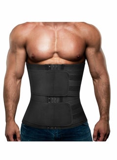 Y&D Waist Trimmer Trainer Belt Workout for Women Men, Slimming Weight Loss Fitness Fat Burner Band Back Support, Abdomen Neoprene Sports Sculpting and Improved Posture (Black) XXL  - Image 1