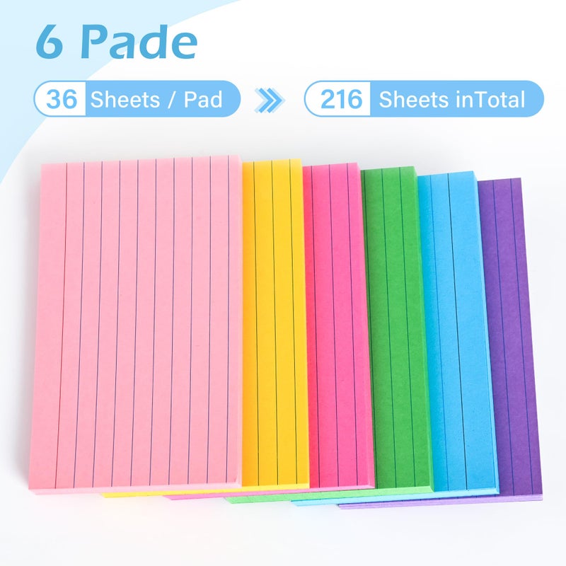 EHME EHME EHME 3"x5" Lined Index Cards in Bright Assorted Colored, 216 Pcs Flash Cards Colorful Ruled Notecards Study Cards for Learning Note Taking and Studying - Image 3