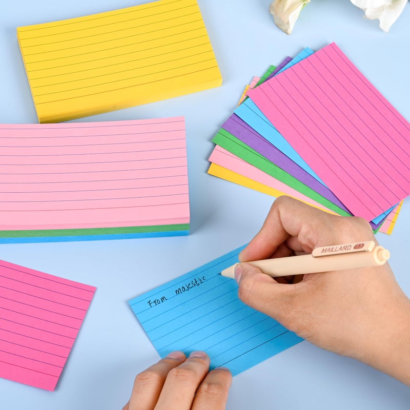 EHME EHME EHME 3"x5" Lined Index Cards in Bright Assorted Colored, 216 Pcs Flash Cards Colorful Ruled Notecards Study Cards for Learning Note Taking and Studying - Image 5