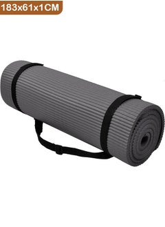 Taimi Non-Slip yoga mat Anti-Tear Exercise Mat With Carrying Strap 183x61x1cm Grey  - Image 1