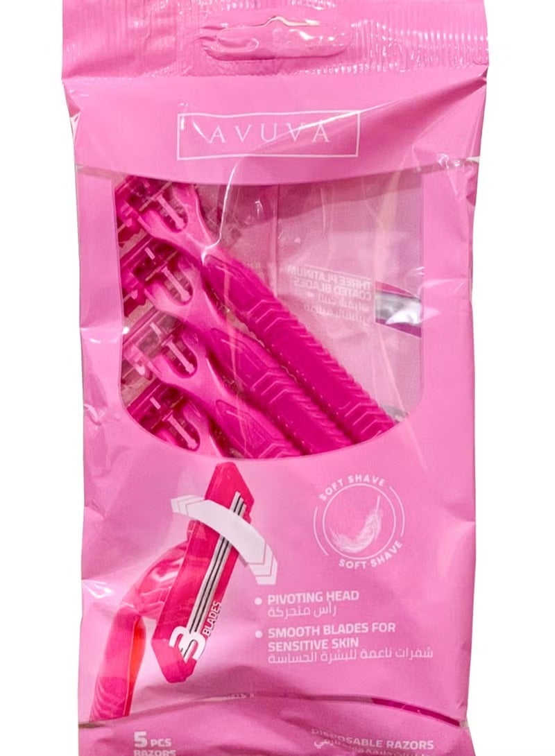 أفيفا شفرات أفوفا الناعمة ذات الرأس الدوارة للبشرة الحساسة للنساء - 5 قطع - Image 1