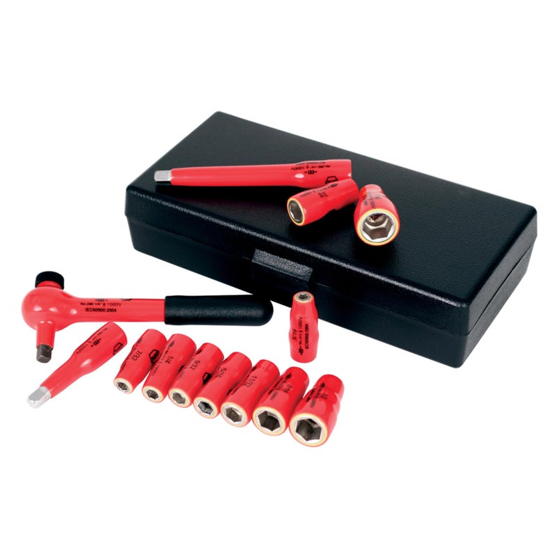 Wiha 31391 14Inch Drive Socket Set Metric Insulated 13 Piece