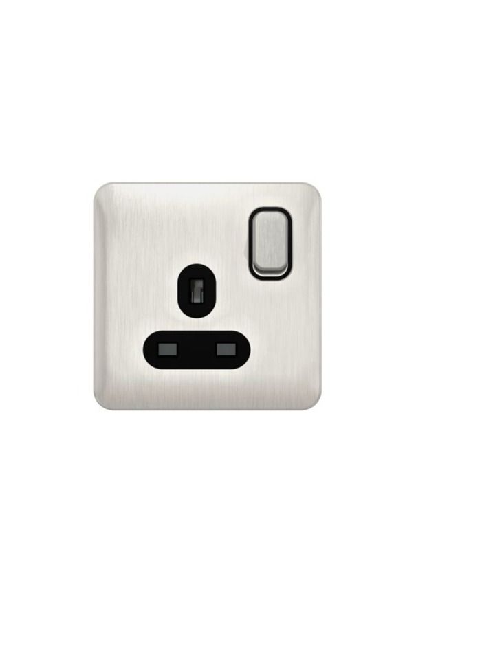 شنايدر إلكتريك GGBL3010BSSS Lisse - مقبس تبديل 1 Gang 13A من الفولاذ المقاوم للصدأ مع الجزء الداخلي باللون الأسود - Image 2