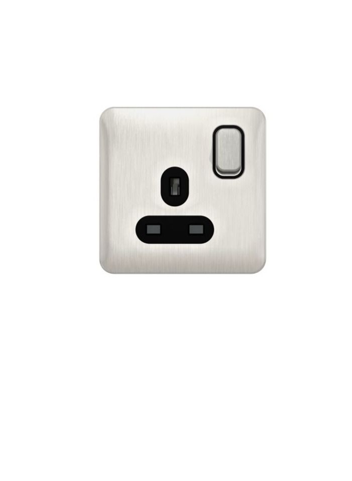 شنايدر إلكتريك GGBL3010BSSS Lisse - مقبس تبديل 1 Gang 13A من الفولاذ المقاوم للصدأ مع الجزء الداخلي باللون الأسود - Image 3