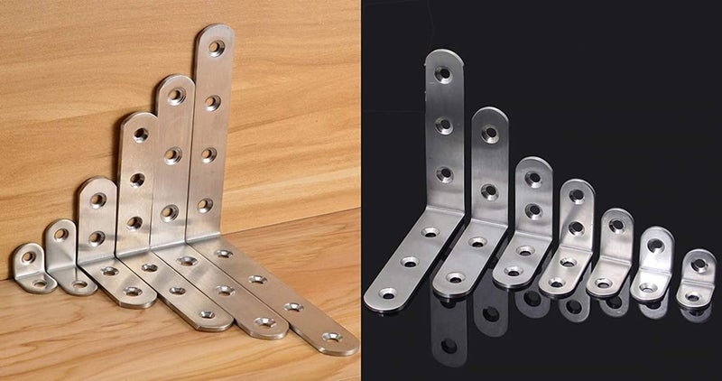DIY Crafts DIY Crafts 078 078 063 inch Stainless Steel Angle Corner Brackets Fasteners Protector Seven Size Corner Stand Supporting Furniture Hardware Pac078 078 063 inch  - Image 4