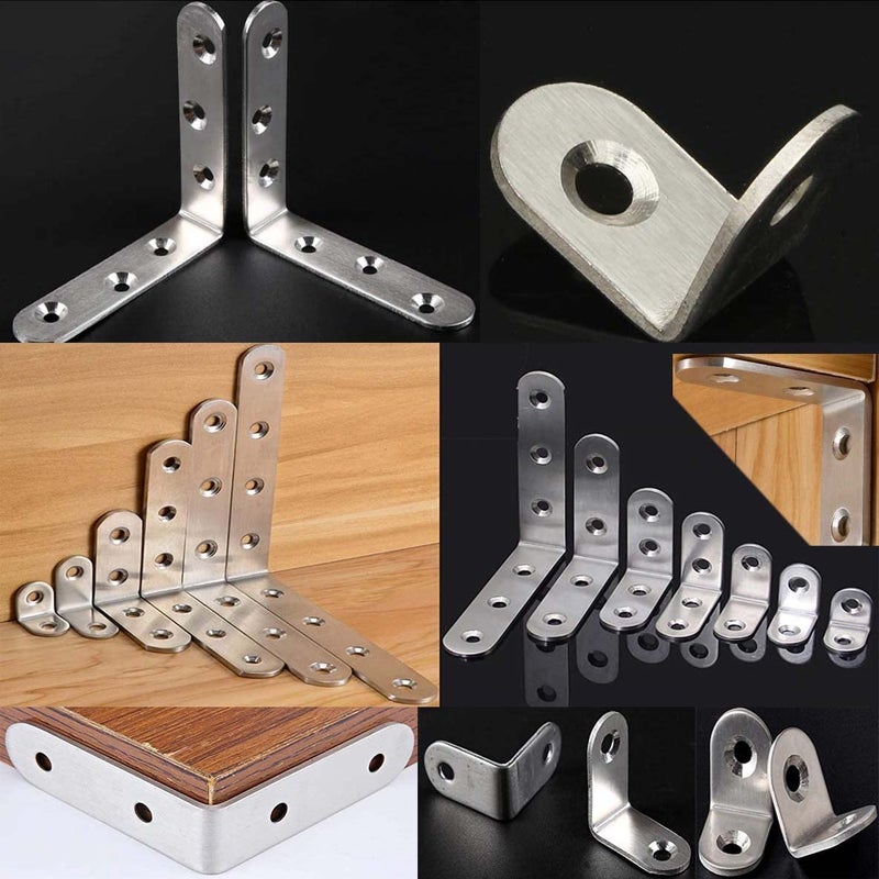 DIY Crafts DIY Crafts 078 078 063 inch Stainless Steel Angle Corner Brackets Fasteners Protector Seven Size Corner Stand Supporting Furniture Hardware Pac078 078 063 inch  - Image 1