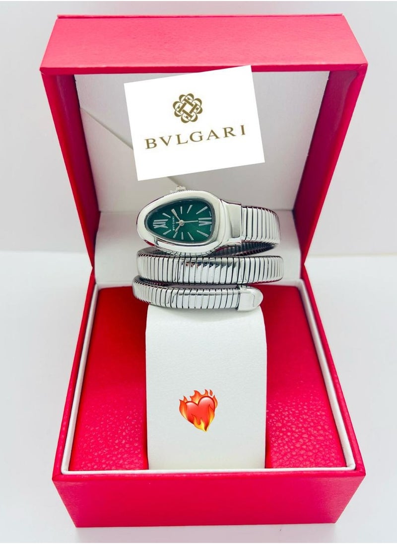 BVLGARI - Snake Shape Luxury Wrist Watch For Women Steel Unique  Quartz Ladies Watch Clock - Image 1
