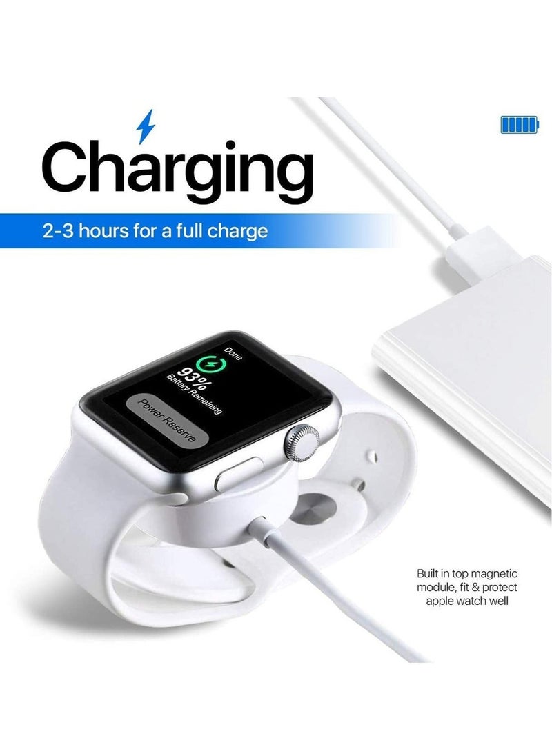 ELTRAZONE Portable Smart USB Watch Charger Cable Magnetic Wireless Charging Dock For Apple iWatch (Series 7/6/5/4/3/2) Apple watch For iPhone - White - Image 4