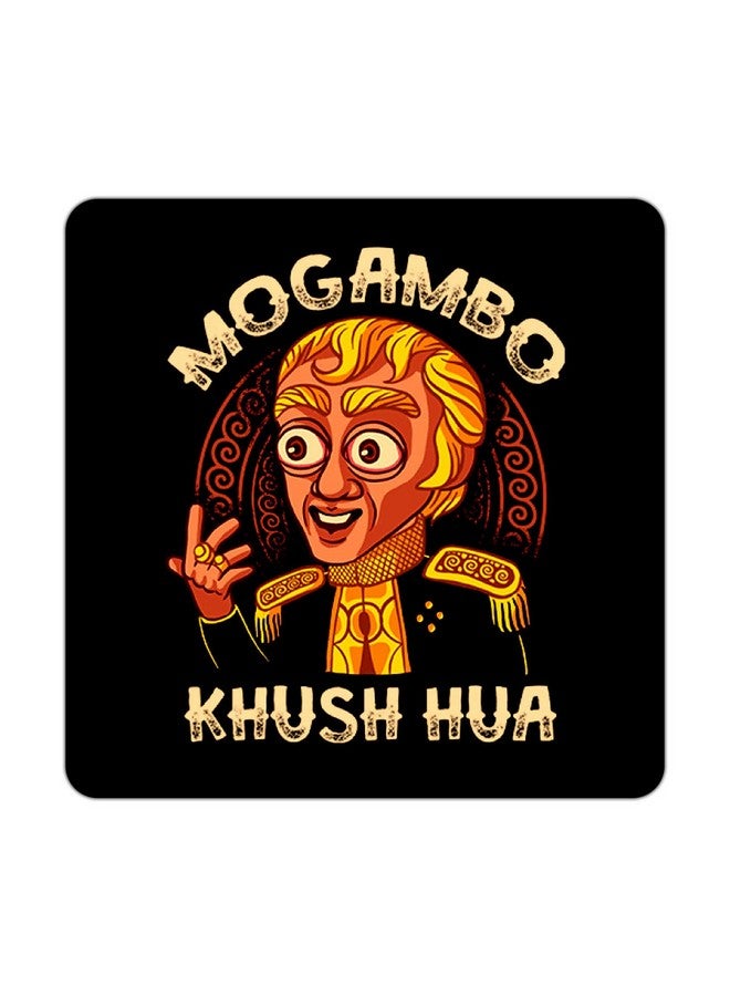 ASHVAH Mogambo khush Hua Print/Typography Tea/Designer Handmade Wooden Coaster Set for Home Kitchen, Office Desk - Set of 4 - Square: 10cm - Image 4