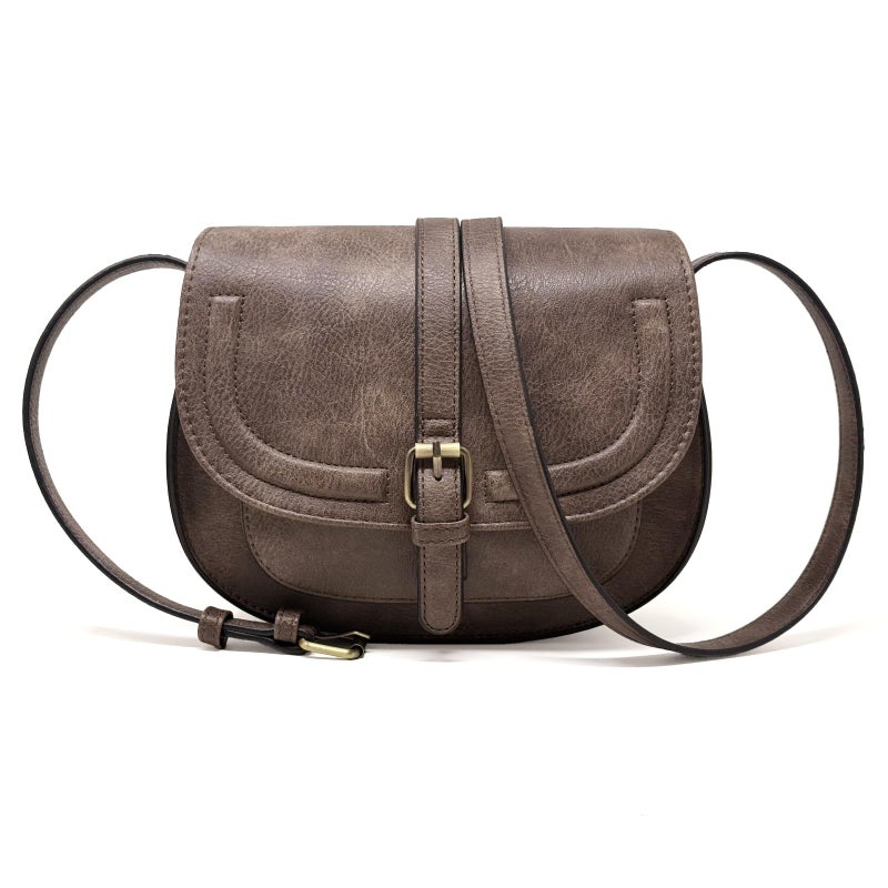 AFKOMST Crossbody Bags for Women,Small Saddle Purse and Boho Cross Body Handbags,Vegan Leather - Image 1