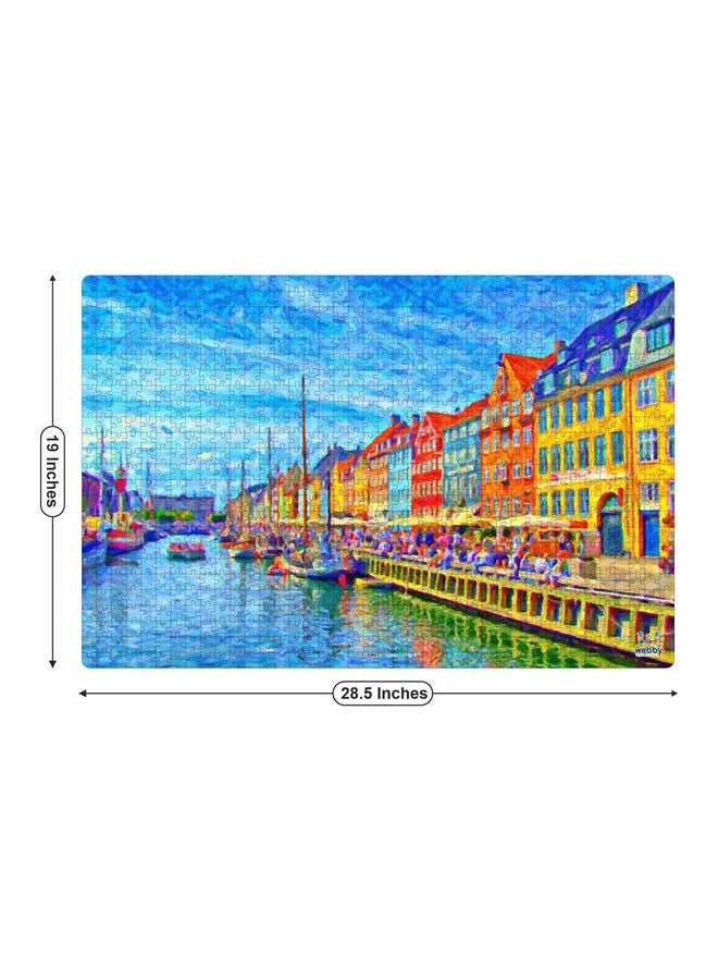 Webby Wooden Nyhavn, Denmark Jigsaw Puzzle, 1000 Pieces, Multicolor - Image 4