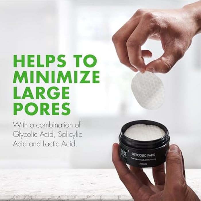 Tiege Hanley Glycolic Acid Pads for Men, Exfoliating Face Cleansing Pads for Forehead, Nose & Cheeks, Facial Wipes with Glycolic, Salicylic & Lactic Acid, Men’s Skin Care, 30 Count - Image 4