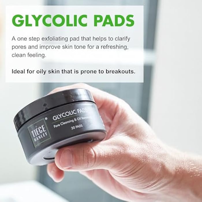 Tiege Hanley Glycolic Acid Pads for Men, Exfoliating Face Cleansing Pads for Forehead, Nose & Cheeks, Facial Wipes with Glycolic, Salicylic & Lactic Acid, Men’s Skin Care, 30 Count - Image 3