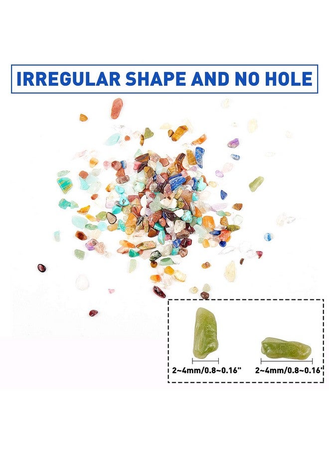 NBEADS 1 Box Gemstone Chips Beads, 18 Styles Undrilled Natural Irregular Crystal Chips Beads Chakra Stone Beads for Jewelry Making, 2-8mm - Image 3