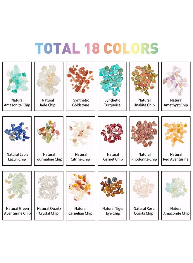 NBEADS 1 Box Gemstone Chips Beads, 18 Styles Undrilled Natural Irregular Crystal Chips Beads Chakra Stone Beads for Jewelry Making, 2-8mm - Image 2