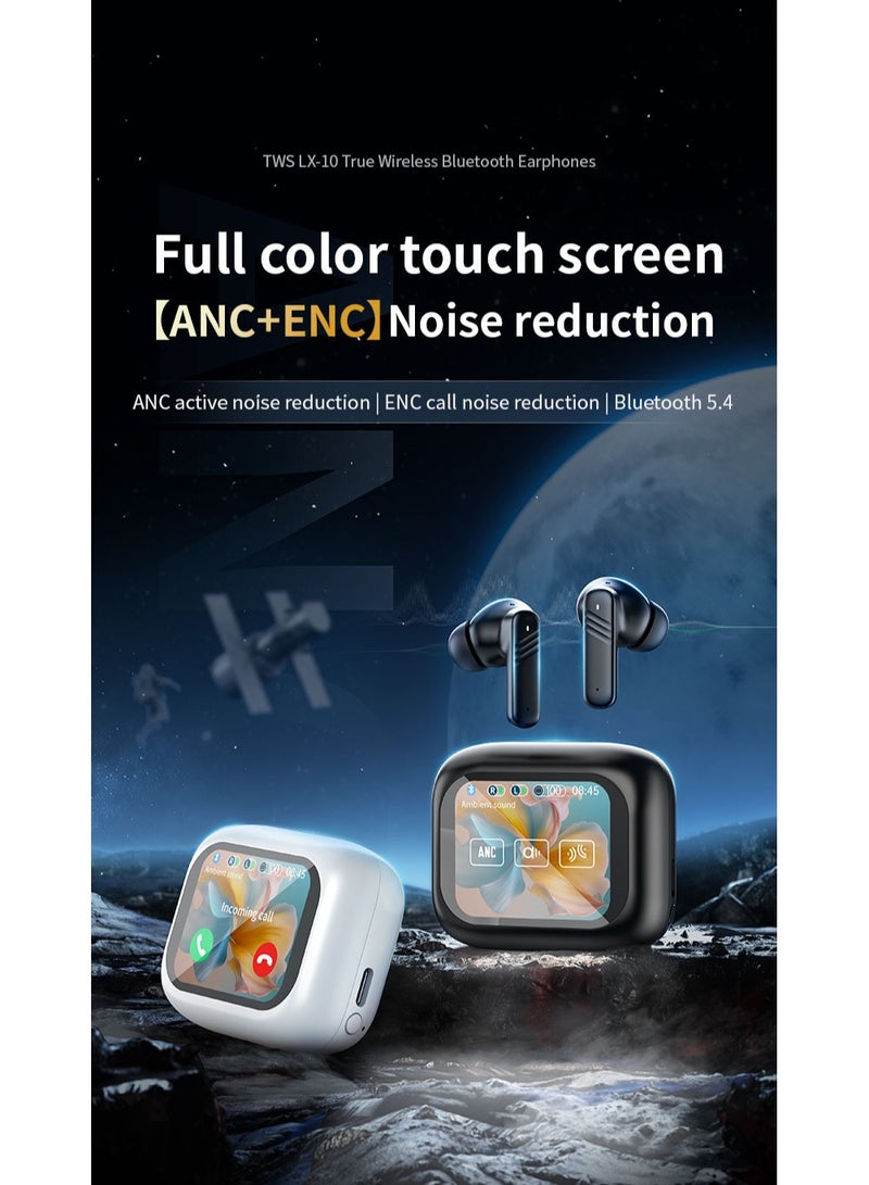 GENAW LX-10 Wireless Earbuds & Earphones Bluetooth 5.4, Military Grade Quality, Smart Color Screen ANC, 134 Languages Real-Time Translator, Hi-Fi AAC/SBC, Touch Control, Fast Charging, Long Standby For Saudi Arabia - Image 2