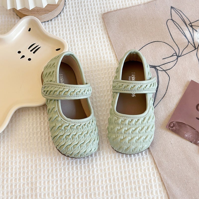 Girls' Small Leather Shoes 2025 Spring New Little Girl'S Shoes Soft Leather Flats Princess Shoes Soft Sole Children'S Leather Shoes - Image 1