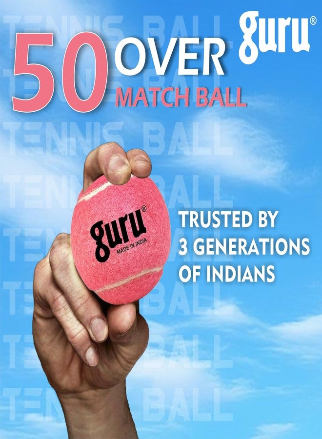 GURU Tennis Cricket Ball, Heavy Weight Cricket Tennis Ball, Cricket Ball (130gm, Pink, Pack of 6) - Image 2