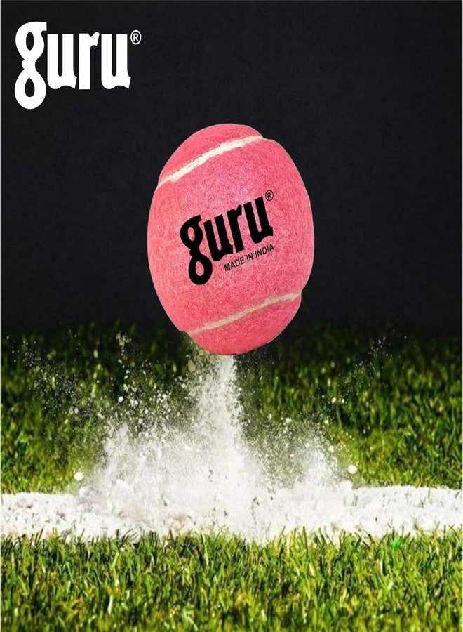GURU Tennis Cricket Ball, Heavy Weight Cricket Tennis Ball, Cricket Ball (130gm, Pink, Pack of 6) - Image 3