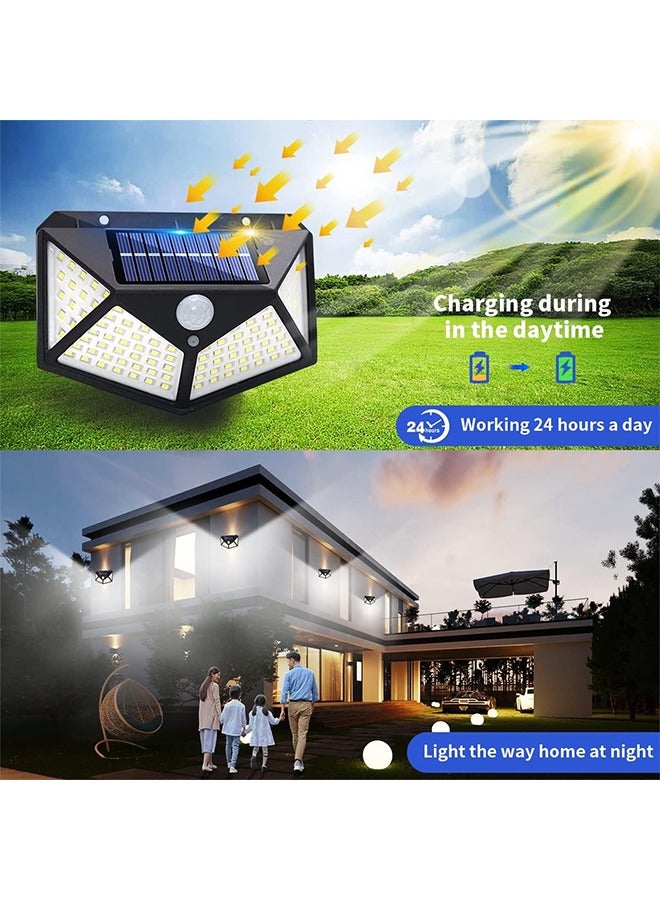 Sweet Life 4 Pack Solar Motion Sensor Lights Outdoor IP65 Garden Waterproof Motion Sensor 3 Mode Lights 100 LED 270° Wide Angle Security Lighting For Porch Garage Yard Patio - Image 2