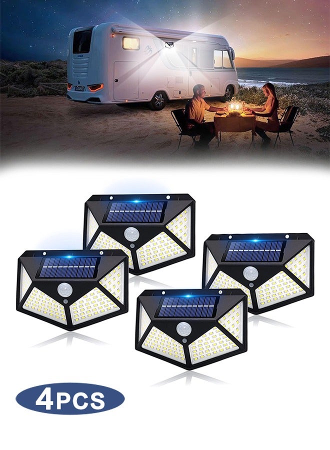 Sweet Life 4 Pack Solar Motion Sensor Lights Outdoor IP65 Garden Waterproof Motion Sensor 3 Mode Lights 100 LED 270° Wide Angle Security Lighting For Porch Garage Yard Patio - Image 1