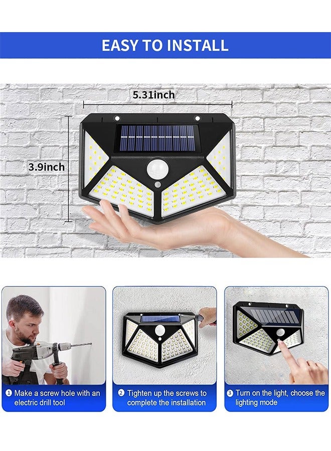 Sweet Life 4 Pack Solar Motion Sensor Lights Outdoor IP65 Garden Waterproof Motion Sensor 3 Mode Lights 100 LED 270° Wide Angle Security Lighting For Porch Garage Yard Patio - Image 3