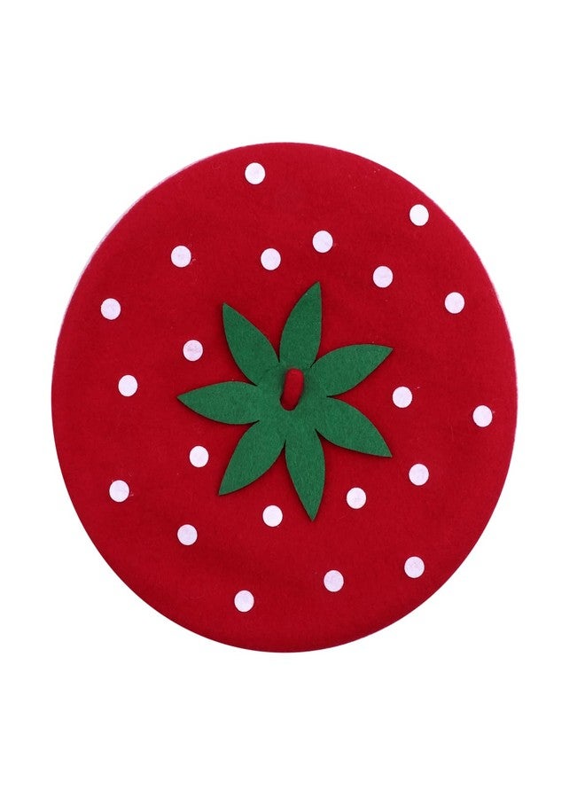 Amamcy Strawberry Beret Hat for Girls Women French Beanie Adorable Strawberry Artist Cap Funny Cap for Autumn Winter Beanie Hat - Image 5