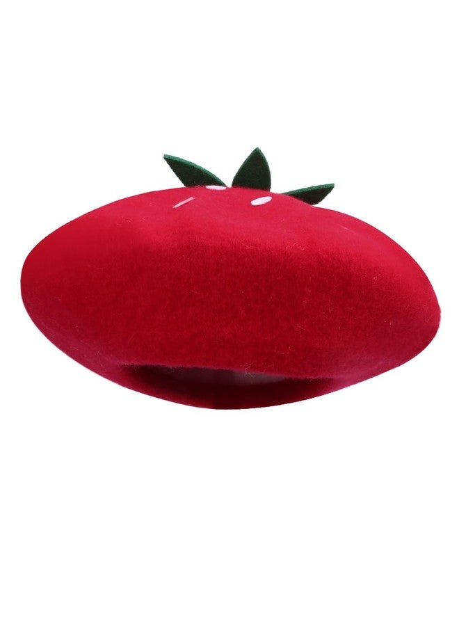 Amamcy Strawberry Beret Hat for Girls Women French Beanie Adorable Strawberry Artist Cap Funny Cap for Autumn Winter Beanie Hat - Image 4