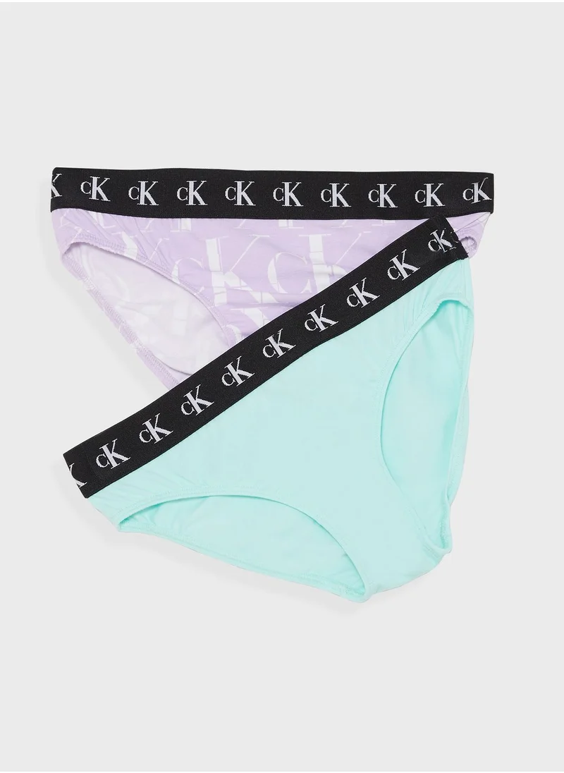 CALVIN KLEIN Kids 2 Pack Assorted Bikini Bottom