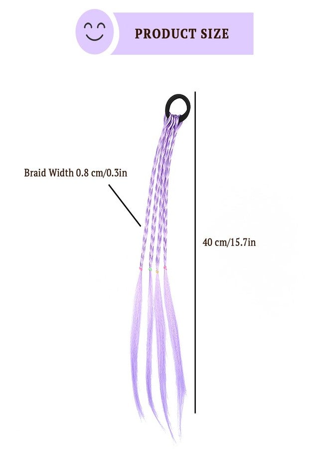 SYGA Girl Wig Headwear Kids Twist Braid Rope Ponytail Hair extension Styling Princess Baby Children Rubber Bands Hair Accessories (Gradient Lavender) - Image 5