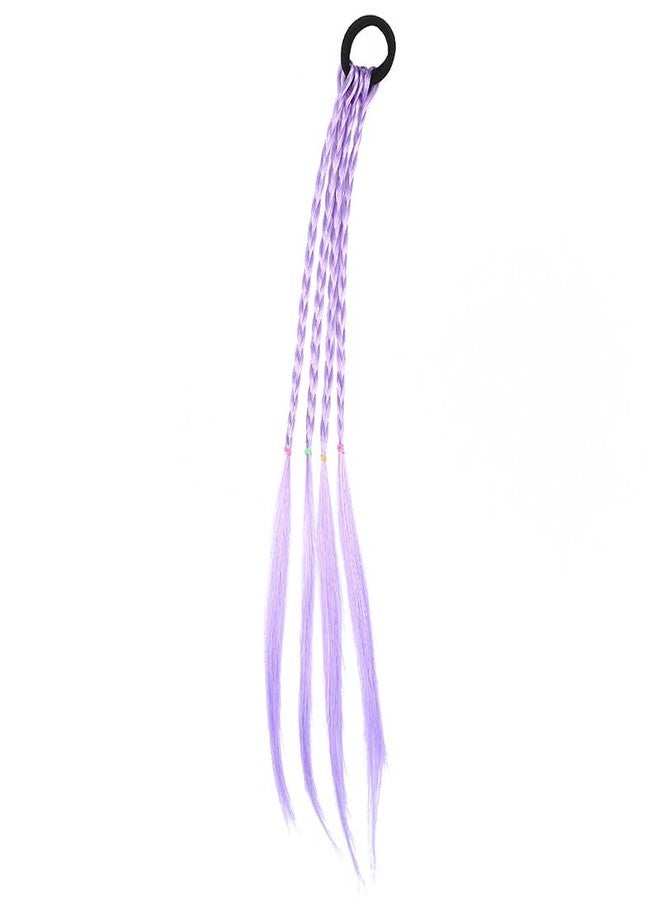 SYGA Girl Wig Headwear Kids Twist Braid Rope Ponytail Hair extension Styling Princess Baby Children Rubber Bands Hair Accessories (Gradient Lavender) - Image 1