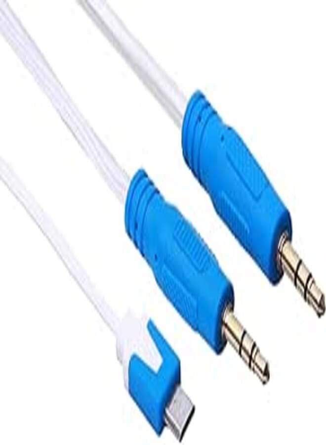 OR AUX to Micro USB Cable - (Blue)
