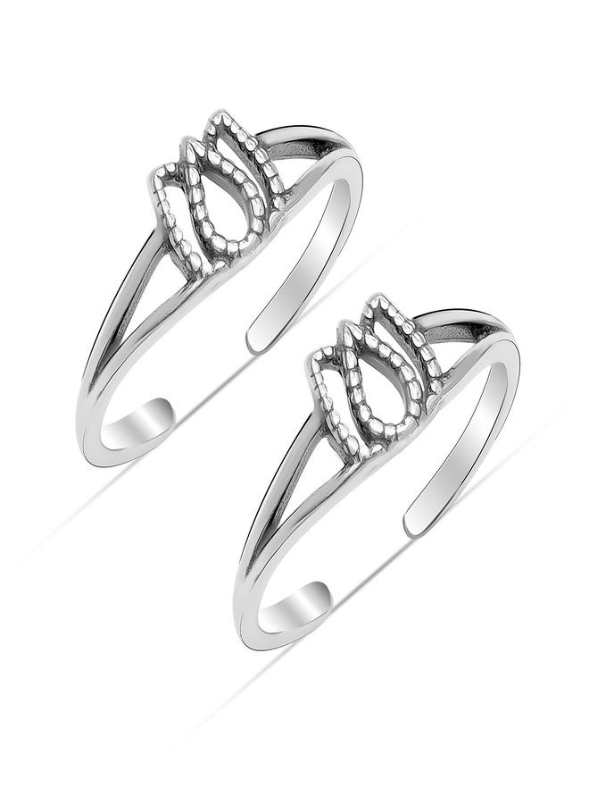 LeCalla 925 Sterling Silver Toe Ring for Women | BIS Hallmarked Passionate Tulip Toe Rings | Elegant and Comfortable Toering jewelry Gift | Anniversary Birthday Wedding Gifts - Image 1