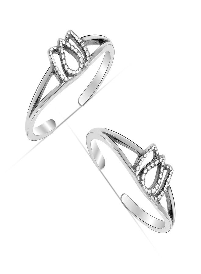 LeCalla 925 Sterling Silver Toe Ring for Women | BIS Hallmarked Passionate Tulip Toe Rings | Elegant and Comfortable Toering jewelry Gift | Anniversary Birthday Wedding Gifts - Image 3