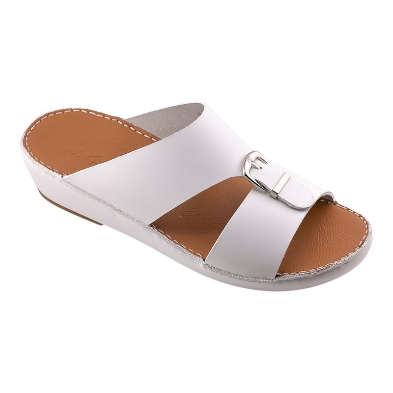 إيت صندل عربي يدوي الصنع للرجال من AET | شبشب رجالي خارجي | شبشب مفتوح من الأمام للاستخدام اليومي | جلد عربي أصلي ناعم مع ابزيم| تصميم عربي جديد| نعل داخلي بني| مريح وخفيف الوزن - Image 1