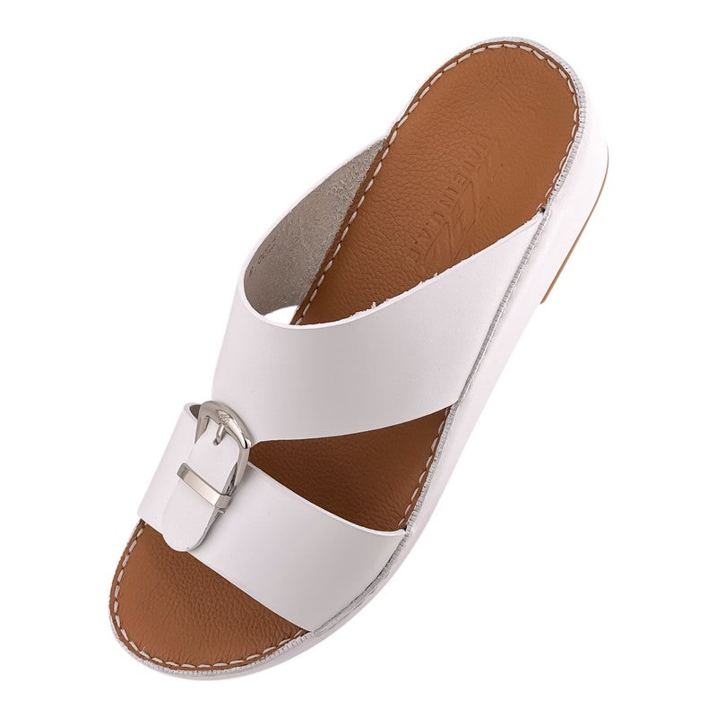 إيت صندل عربي يدوي الصنع للرجال من AET | شبشب رجالي خارجي | شبشب مفتوح من الأمام للاستخدام اليومي | جلد عربي أصلي ناعم مع ابزيم| تصميم عربي جديد| نعل داخلي بني| مريح وخفيف الوزن - Image 3