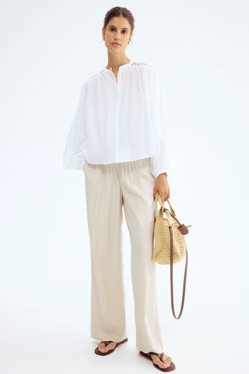 H&M MAMA Straight twill trousers