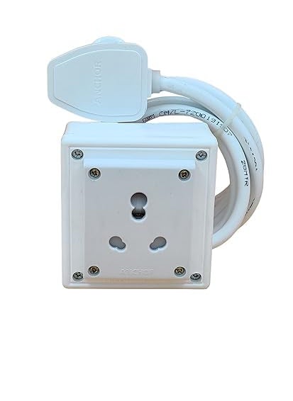 GIG Handicrafts GIG Handicrafts Heavy Duty Extension Board with 5A 16A 20A 1 Socket 3000W Surge Protector with Long Wire for Charging Refrigerator Washing Machine Microwave Appliances 10 Meter  - Image 1